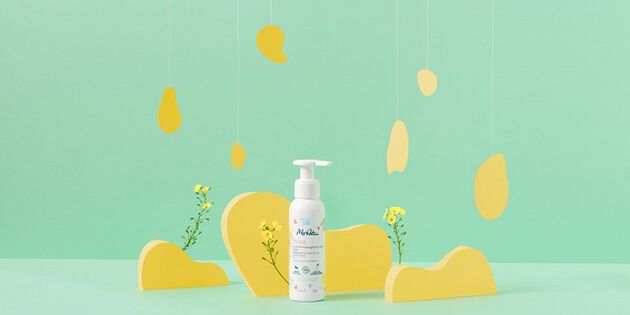 huile de massage bébé vue de face