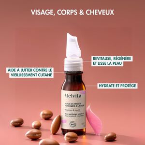 Huile d'Argan Parfum&eacute;e &agrave; la Rose, FR (2) 50 ml | Melvita