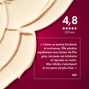 Baume Nuit Régénérant Argan Bio Active 50 ml, La texture du baume apparait sur le visuel. "4,8; 233 avis". "J'aime sa texture fondante et onctueuse. Elle pénètre rapidement sans laisser de film gras, ma peau est éclatante et reposée au matin. Mes ridules s'estompent et ma peau est plus lisse. NIS" | Melvita