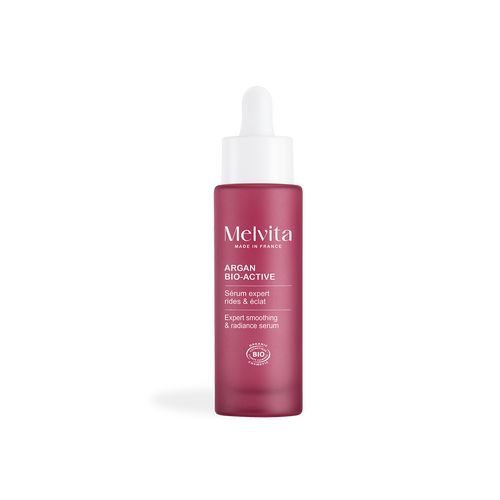 Agrandir la vue1/5 de Visuel du Sérum Expert Rides & Eclat Argan Bio Active violet foncé et le bouchon est blanc