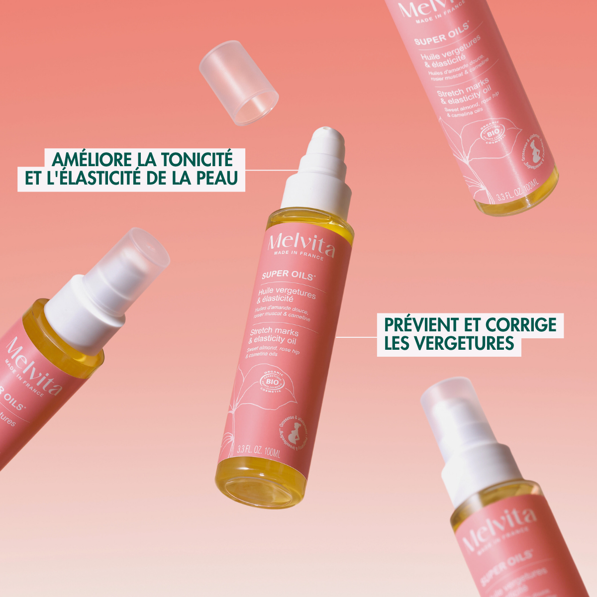 Huile Vergetures & Elasticit&eacute;, FR (2) 100 ml | Melvita
